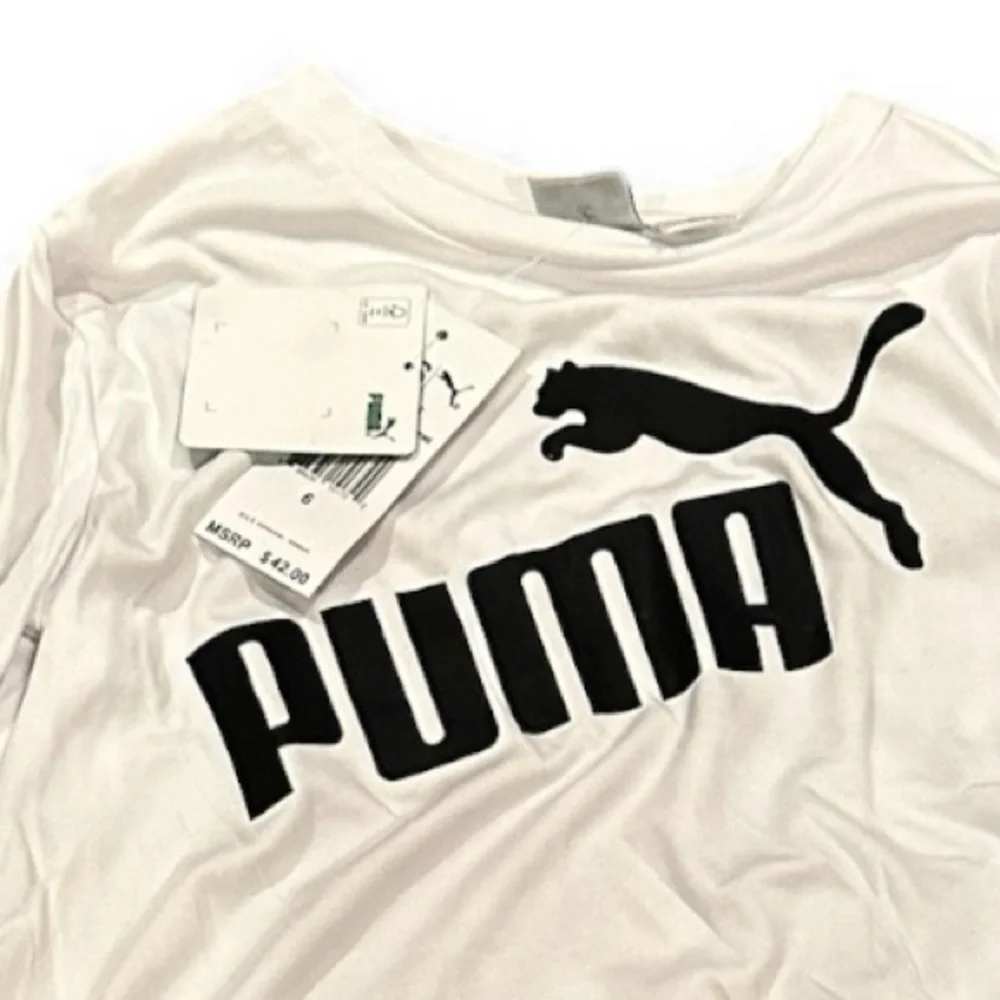 Puma Boys Two Piece Kids Set White Black - Picture 3 of 8